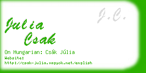julia csak business card
